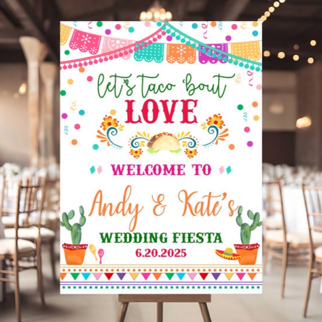 Fiesta Taco 'bout Love welcome sign, Spanish Mexic Foam Board (Creator Uploaded)