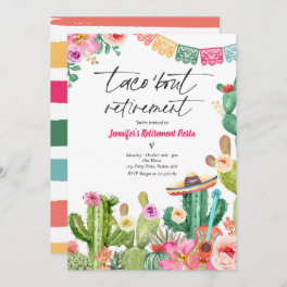 Fiesta Taco 'Bout Retirement Mexican Fiesta Party Invitation