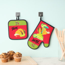 Fiesta Taco Fun Oven Mitt & Pot Holder Set
