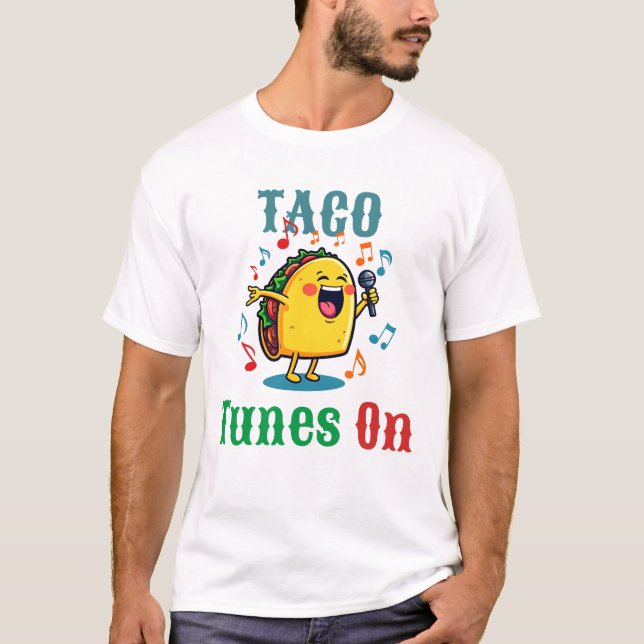 Fiesta Taco Singing Mexican Taco Cartoon Outfit T-Shirt (Front)