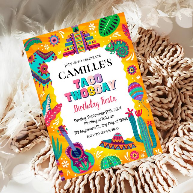 Fiesta Taco Twosday Birthday  Invitation (Creator Uploaded)