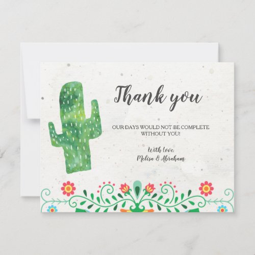Fiesta Tacos and Tutus Thank You Card