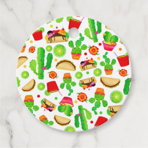 Fiesta Tacos Taco Tuesday Colorful Cinco de Mayo Favor Tags