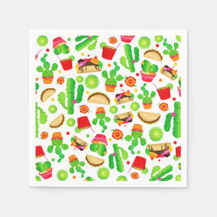 Fiesta Tacos Taco Tuesday Colorful Cinco de Mayo Napkins