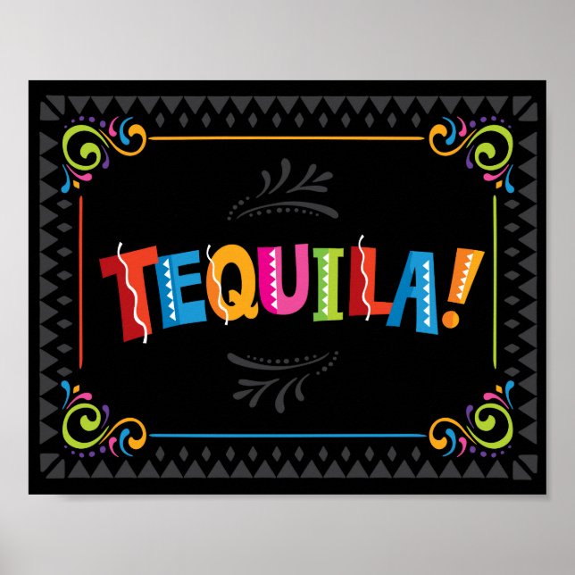 Fiesta TEQUILA! Party Sign Print (Front)