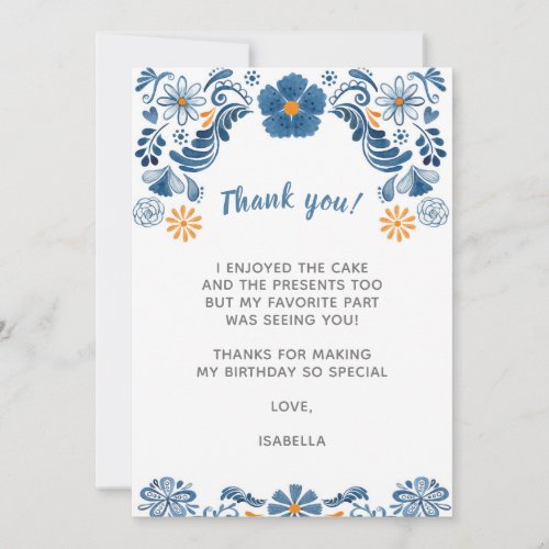 Fiesta Thank You Cards Floral Thank You Notes