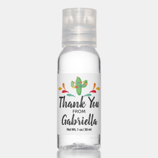 Fiesta Thank You Favor Hand Sanitizer (Front)