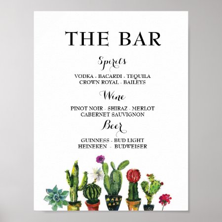 Fiesta The Bar Party Cactus Sign Engagement Shower