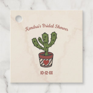 Fiesta Theme Bridal Shower Personalized Cactus Favor Tags