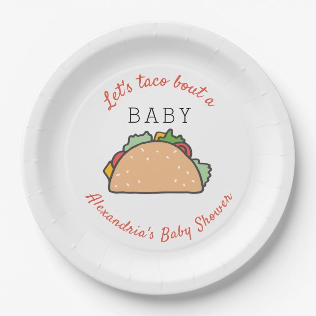 Fiesta Theme Let's Taco Bout a Baby Shower Paper Plates (Front)