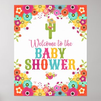 Fiesta Theme Welcome Poster- Baby Shower Poster by Pixabelle at Zazzle