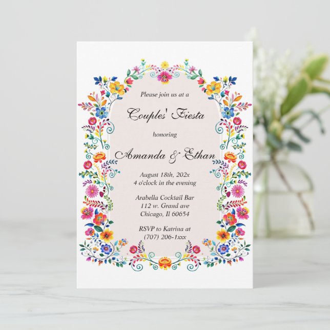 Fiesta Themed Couple Party Invitation (Standing Front)