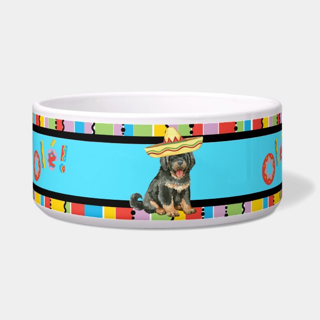 Fiesta Tibetan Mastiff Pet Bowl (Left)