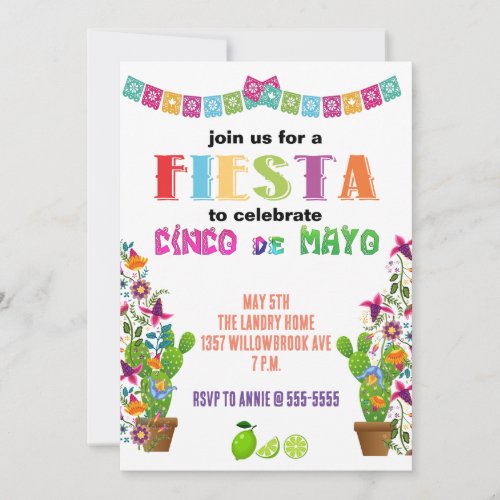 Fiesta Time Cinco de Mayo Party Invitation