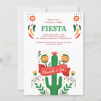 Fiesta Time Rehearsal Dinner Invitation by PixiePrints at Zazzle