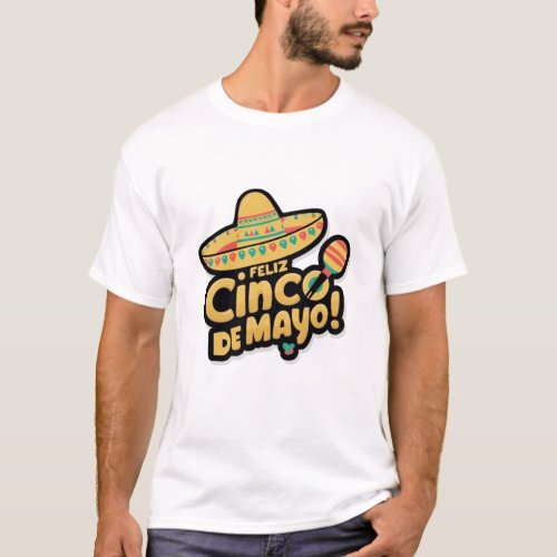 Fiesta Time Sombrero  Maracas Celebration T_Shirt