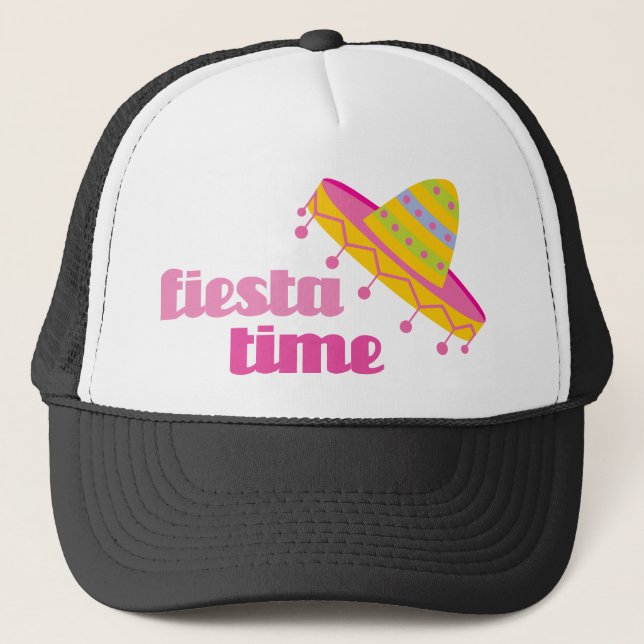 Fiesta Time Sombrero Trucker Hat (Front)
