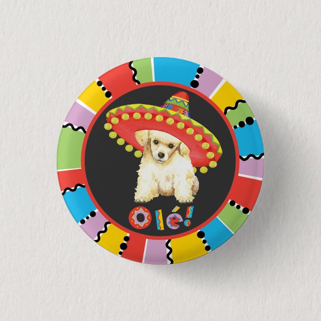 Fiesta Toy Poodle Button (Front)