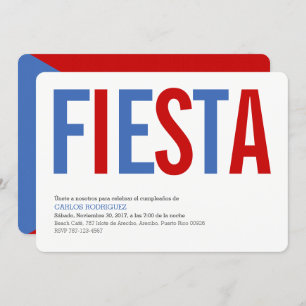 Fiesta: Traditional: Puerto Rico Flag Invitation