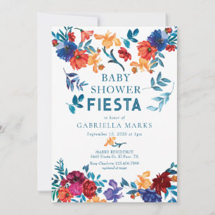 Fiesta Watercolor Baby Shower Invitation