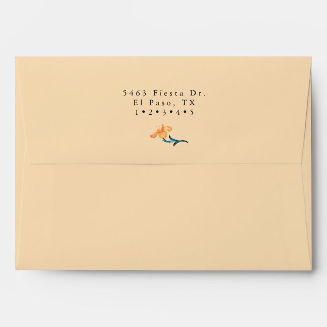 Fiesta | Watercolor Bridal Shower Envelope (Back (Top Flap))