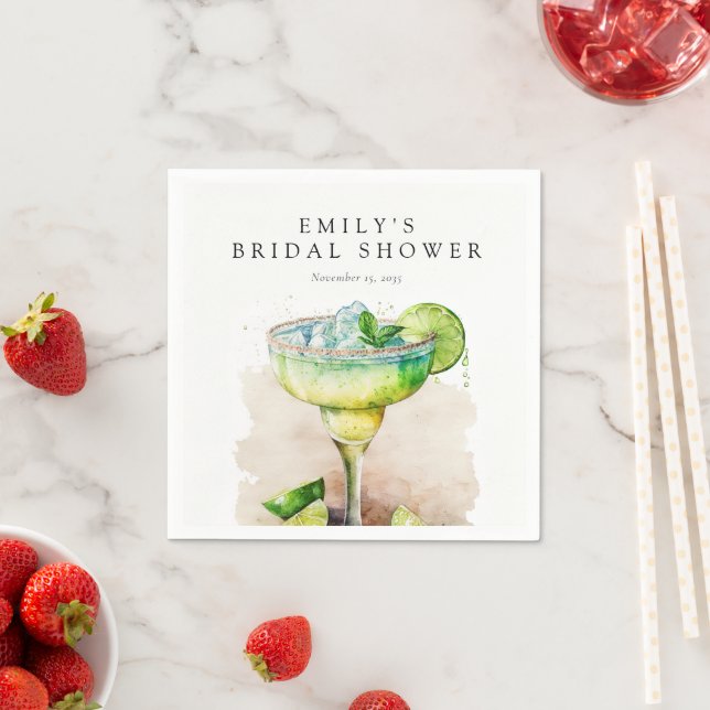 Fiesta Watercolor Bridal Shower Napkins (Insitu)