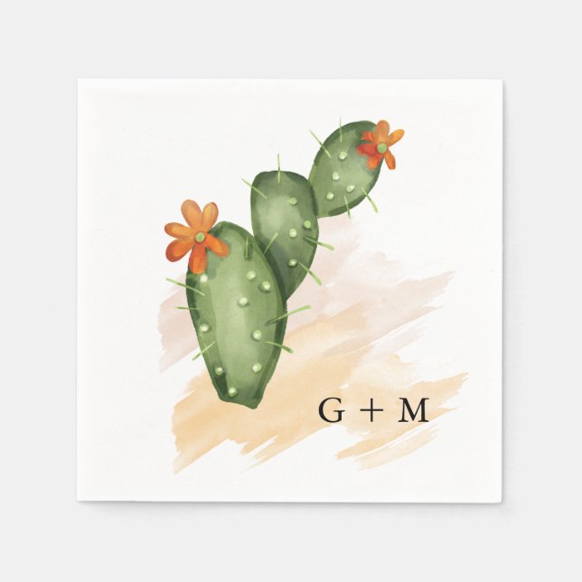 Fiesta | Watercolor Bridal Shower Napkins (Front)