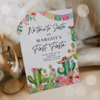 Fiesta Watercolor Cactus Mexican 1st Birthday