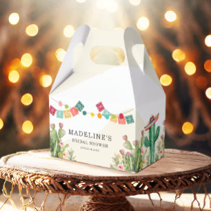 Fiesta Watercolor Cactus Mexican Bridal Shower Favor Boxes