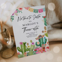 Fiesta Watercolor Cactus Three-esta Birthday Party