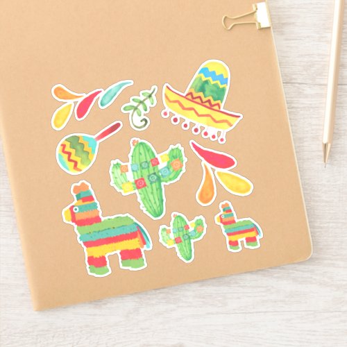 Fiesta Watercolor Stickers