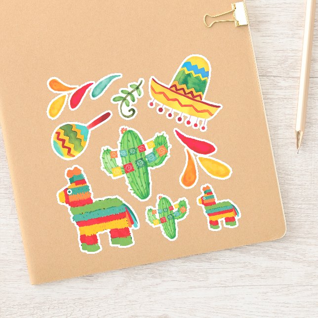 Fiesta Watercolor Stickers (Notebook)