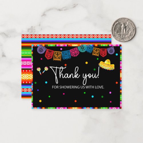 Fiesta  watercolor thank you baby shower note card
