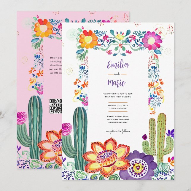 FIESTA WEDDING - Folkart Flowers Modern (Front/Back)