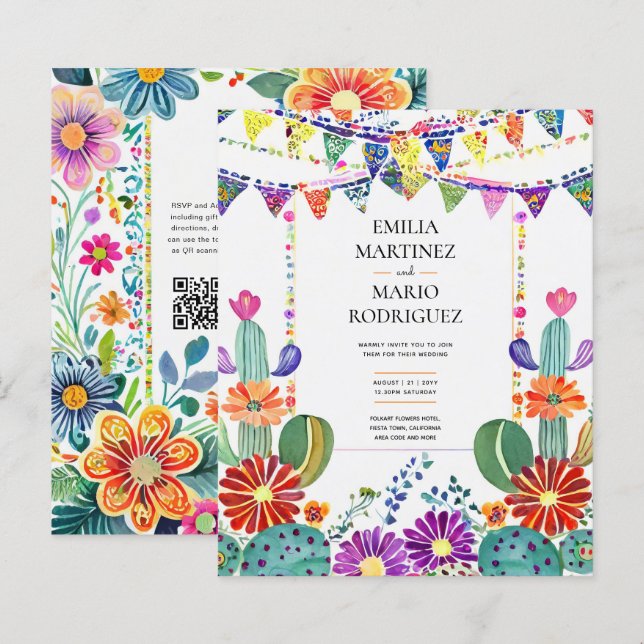 FIESTA WEDDING - Folkart Flowers Modern (Front/Back)