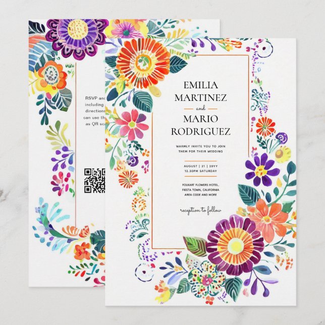 FIESTA WEDDING - Folkart Flowers Modern (Front/Back)