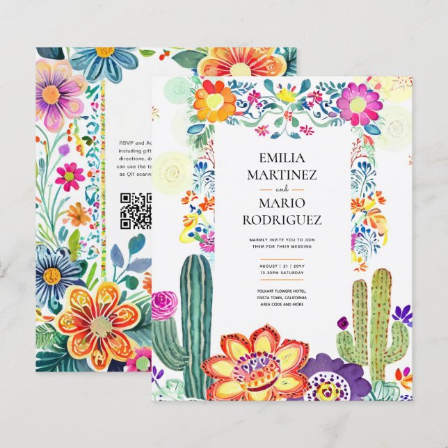 FIESTA WEDDING - Folkart Flowers Modern (Front/Back)