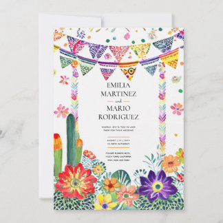 FIESTA WEDDING - Folkart Flowers Modern Invitation