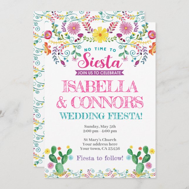 Fiesta Wedding Invitation (Front/Back)