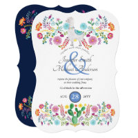 Fiesta Wedding Llama Folk Flowers Cacti Invitation