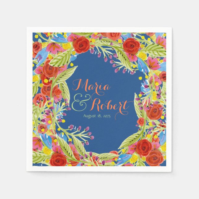 Fiesta Wedding Paper Napkins (Front)