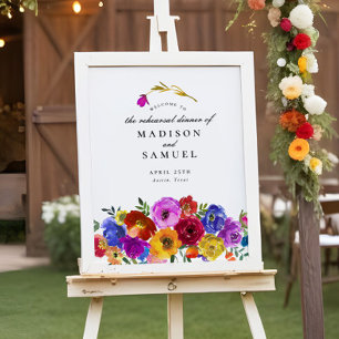 Fiesta Wedding Rehearsal Dinner Welcome Sign