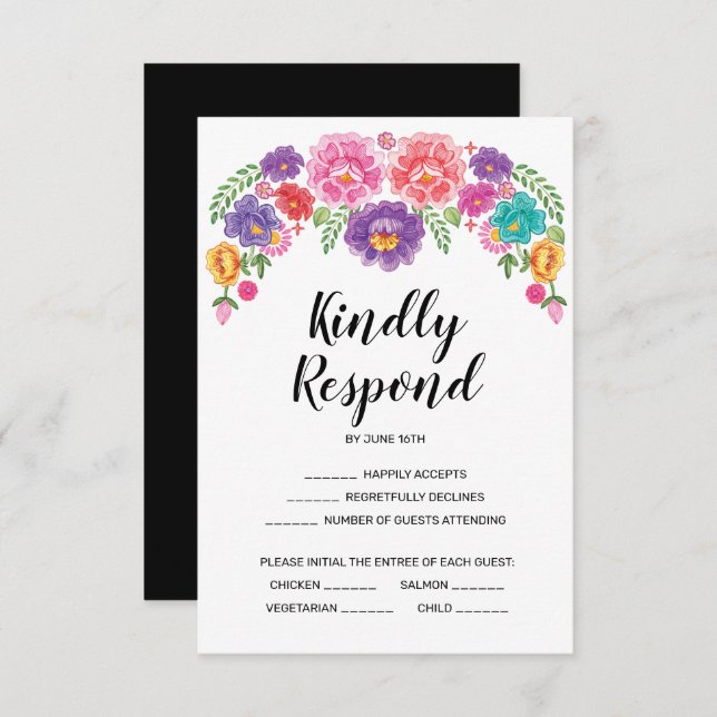 Fiesta Wedding RSVP Card (Front/Back)