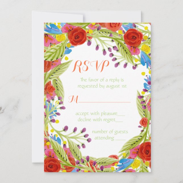 Fiesta Wedding RSVP Invitation (Front)
