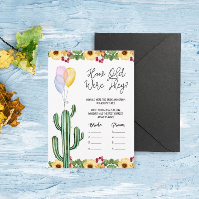 Fiesta Wedding Shower How Old Were They Game Card (Creator Uploaded)