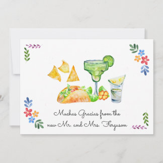 Fiesta Wedding | Tacos and Tequila Thank You Card