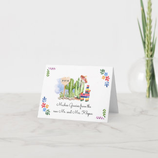 Fiesta Wedding | Watercolor Thank You Card