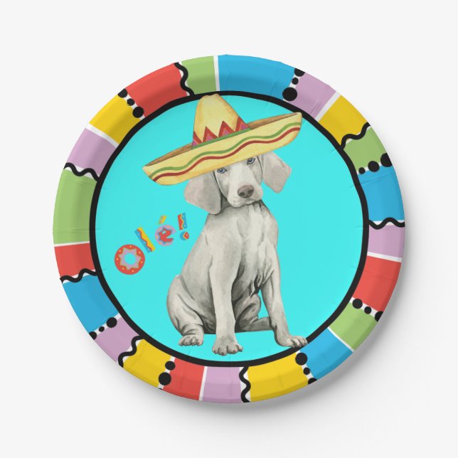 Fiesta Weimaraner Paper Plates (Front)