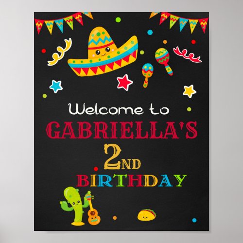 Fiesta welcome party sign 1st First fiesta poster