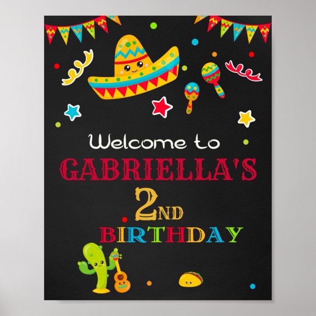 Fiesta welcome party sign 1st First fiesta poster (Front)